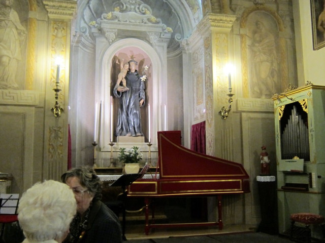 The front of the church with harpsichord