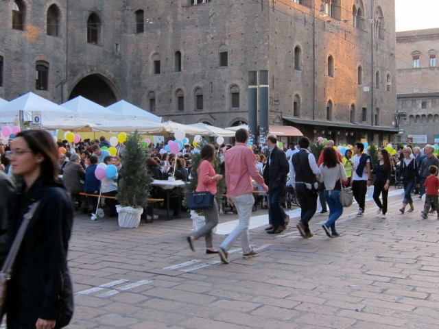 As a part of the start of summer festival there was expanded dining into the main street in the center.